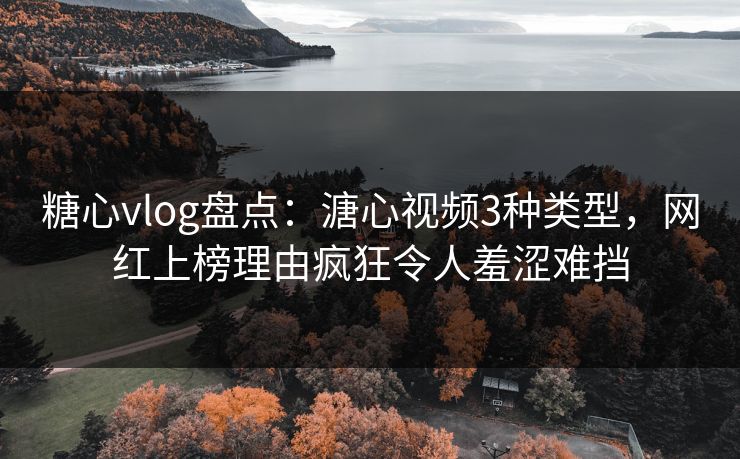 糖心vlog盘点：溏心视频3种类型，网红上榜理由疯狂令人羞涩难挡